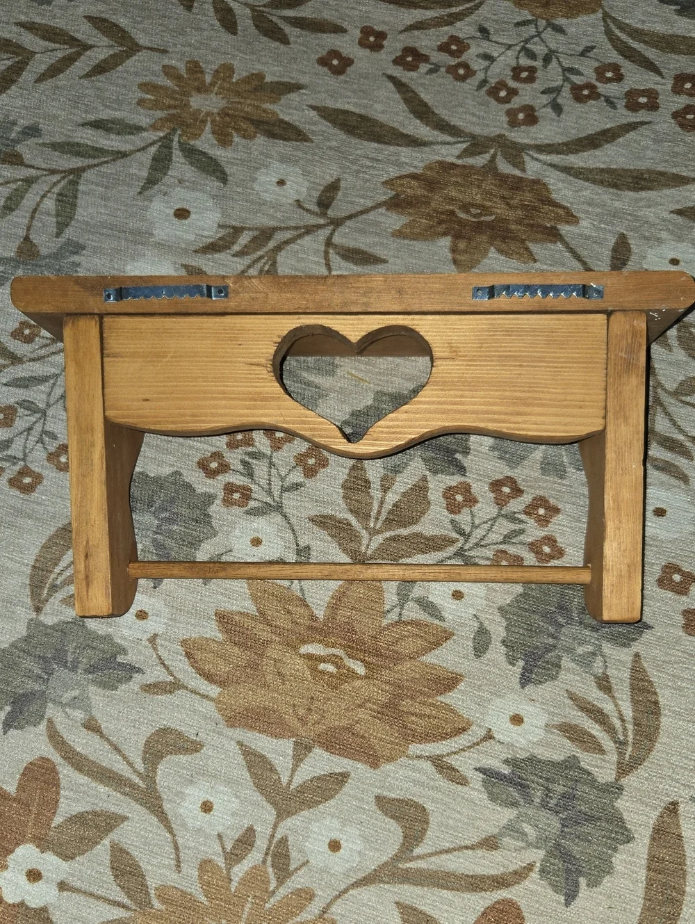 Vintage Handmade Wooden Heart Cut Out Wall Shelf. Farm House Wall Decor
